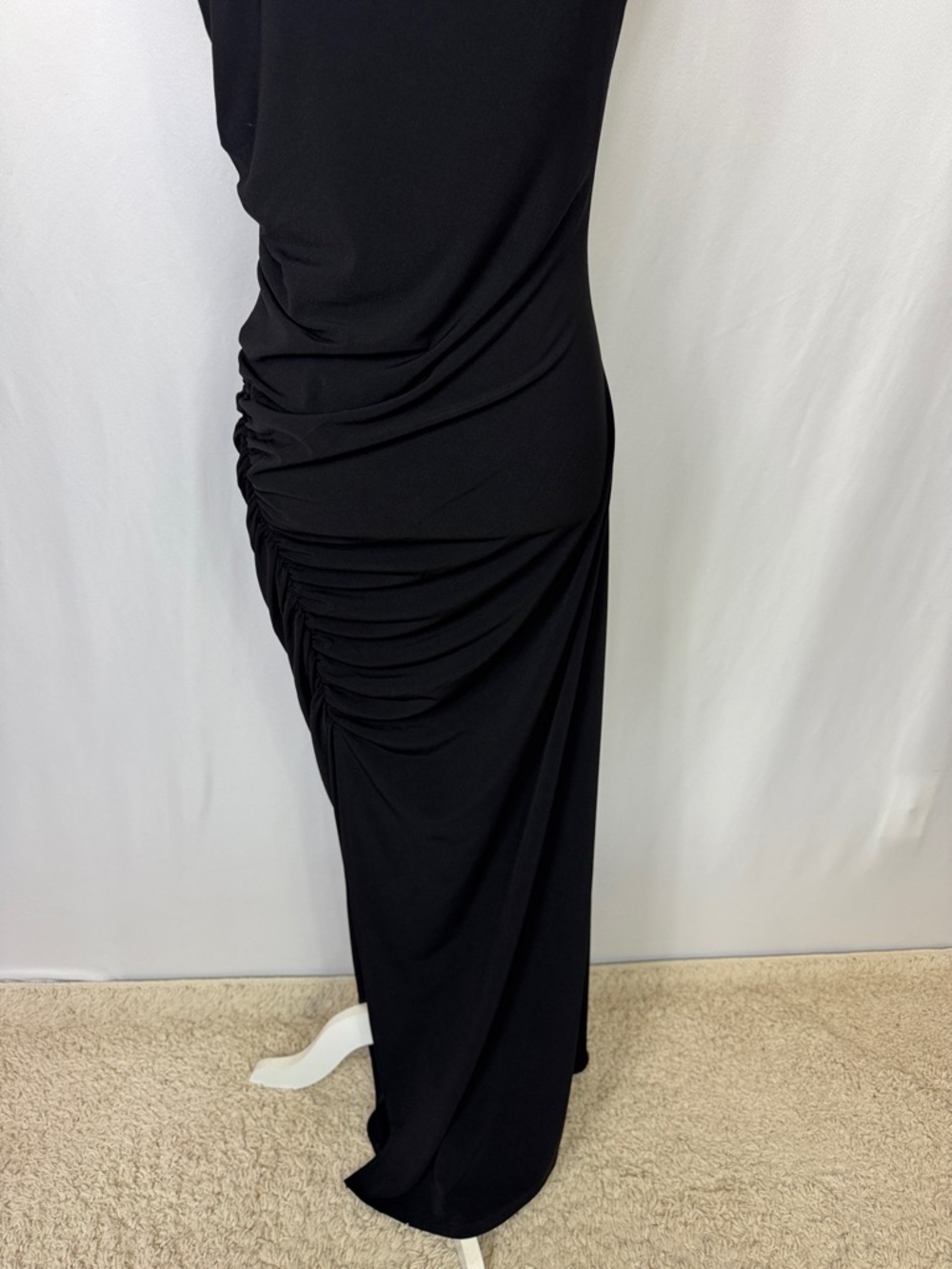 Mango Black One-Shoulder Maxi Dress with Floral Detail - Picture 10 of 16